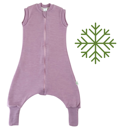 2-Layer Merino Wool Sleep Sack with Open Legs - rose pink