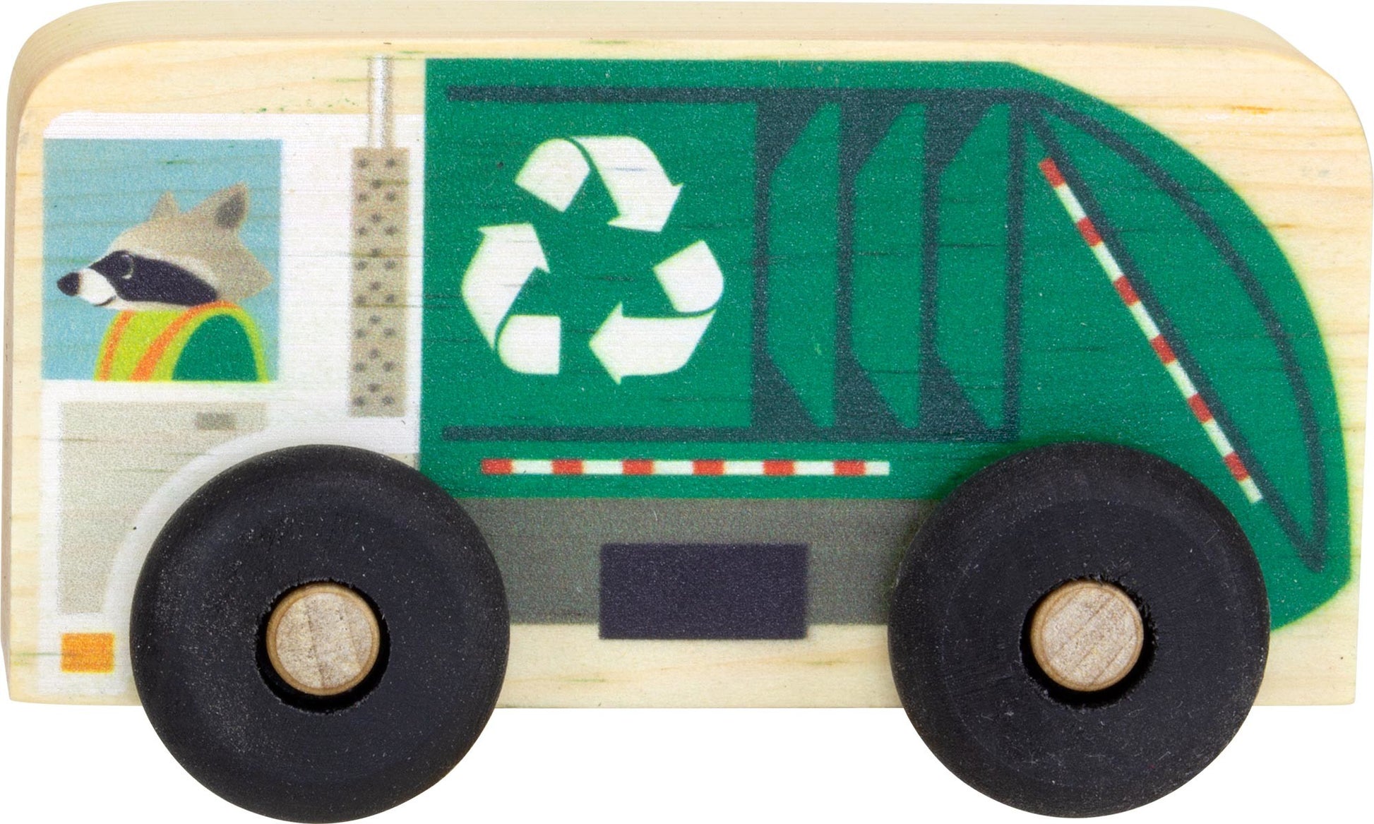 wooden toy garbage truck