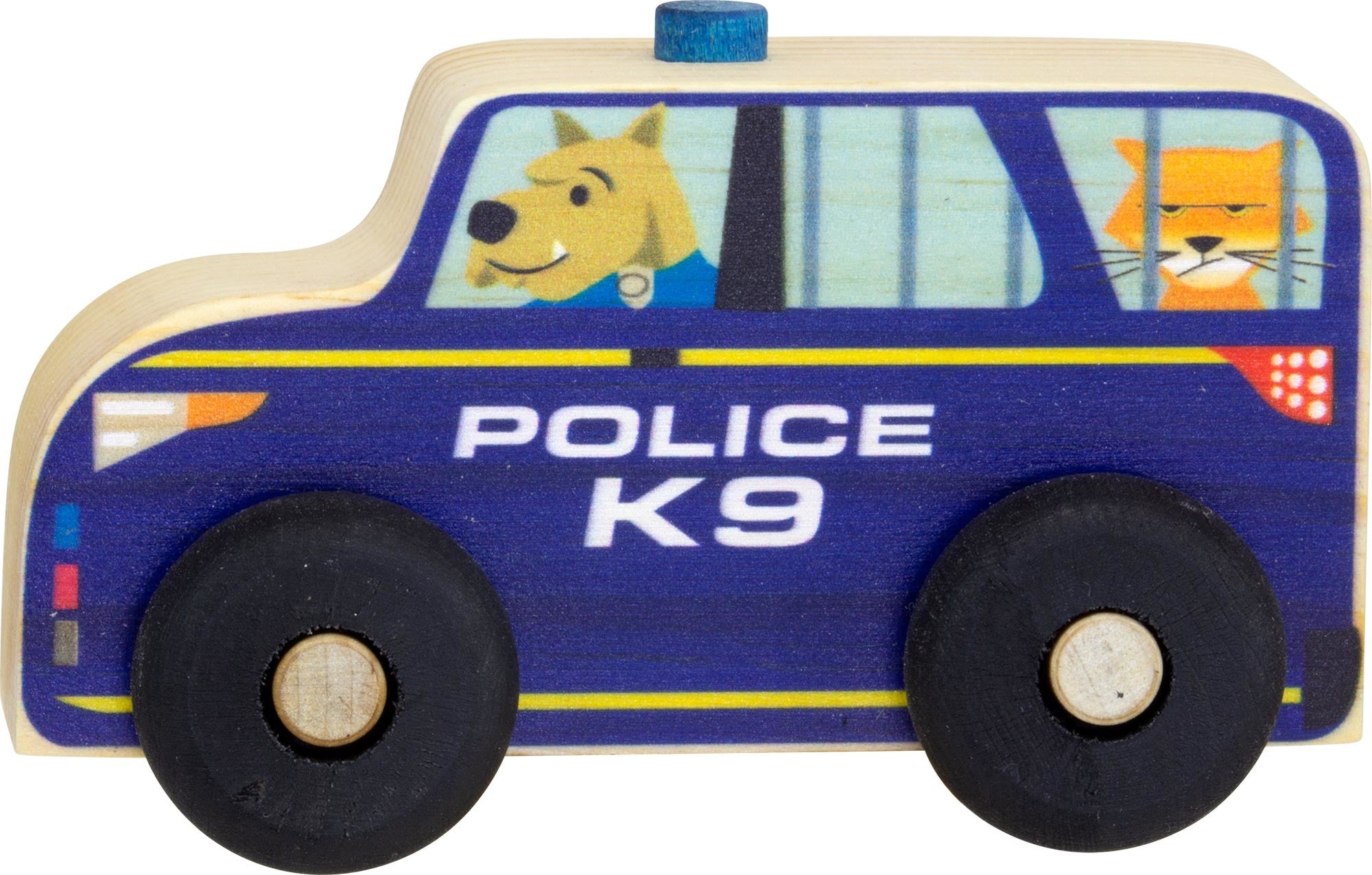 wood toy police car