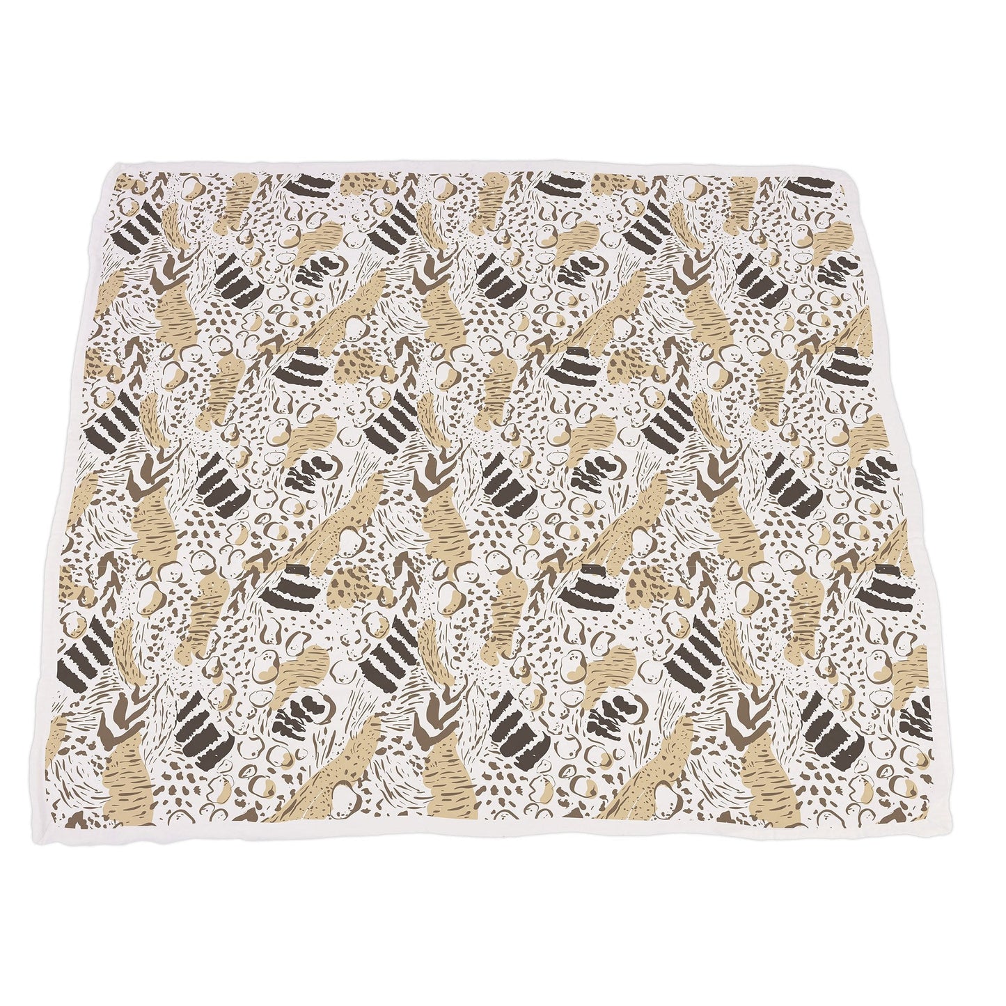 Hungry Giraffe and Animal Print Bamboo Muslin Newcastle Blanket