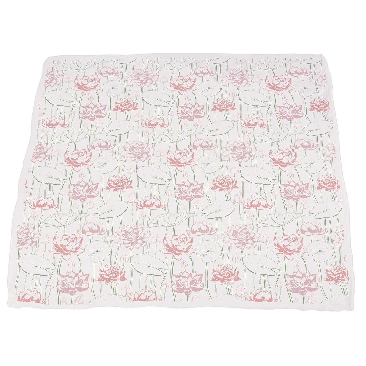 Turtles and Water Lily Bamboo Muslin Newcastle Blanket