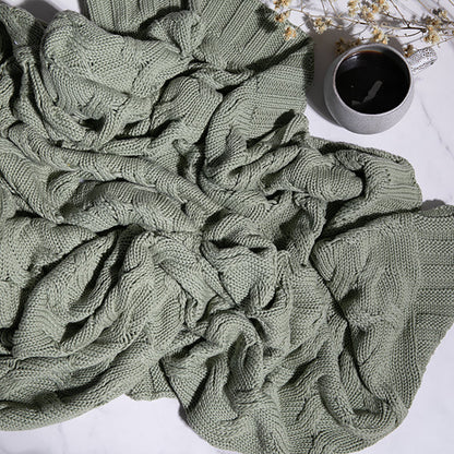Chunky Cable Organic Cotton Throw Blanket