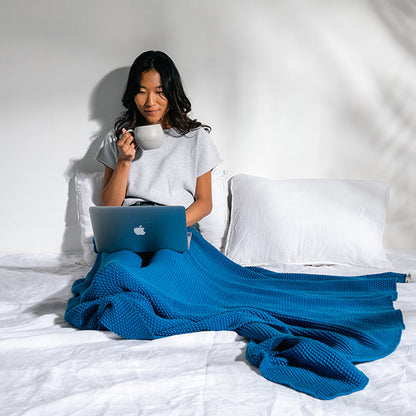 Varna Organic Cotton Knit Throw Blanket