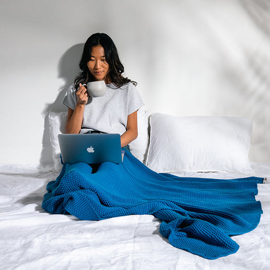 Varna Organic Cotton Knit Throw Blanket