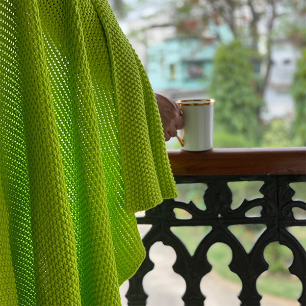 Varna Organic Cotton Knit Throw Blanket