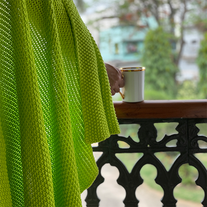 Varna Organic Cotton Knit Throw Blanket