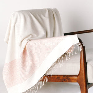 Riviera Cotton Throw Blanket Over Chair