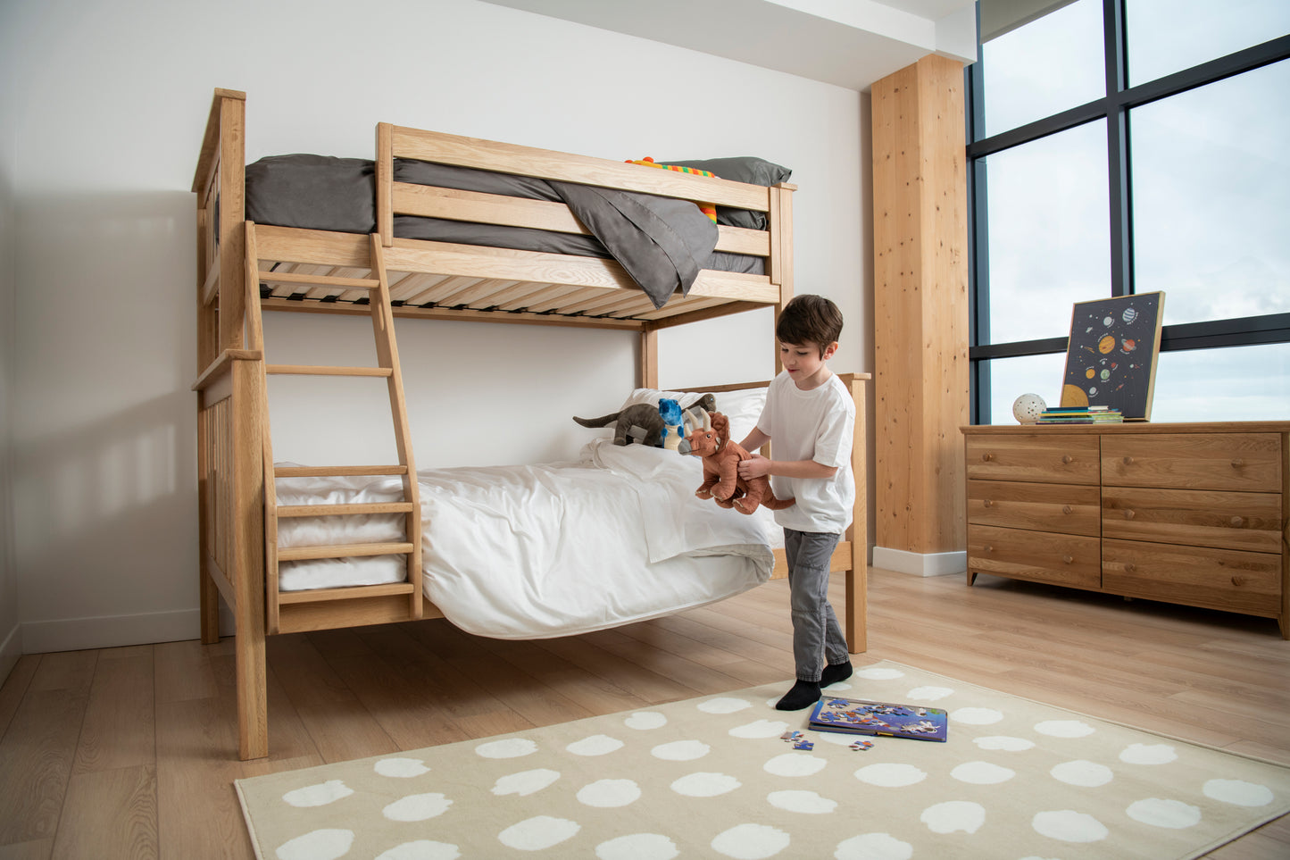 Naturepedic Savona FSC®-Certified Oak Kids Bunk Bed