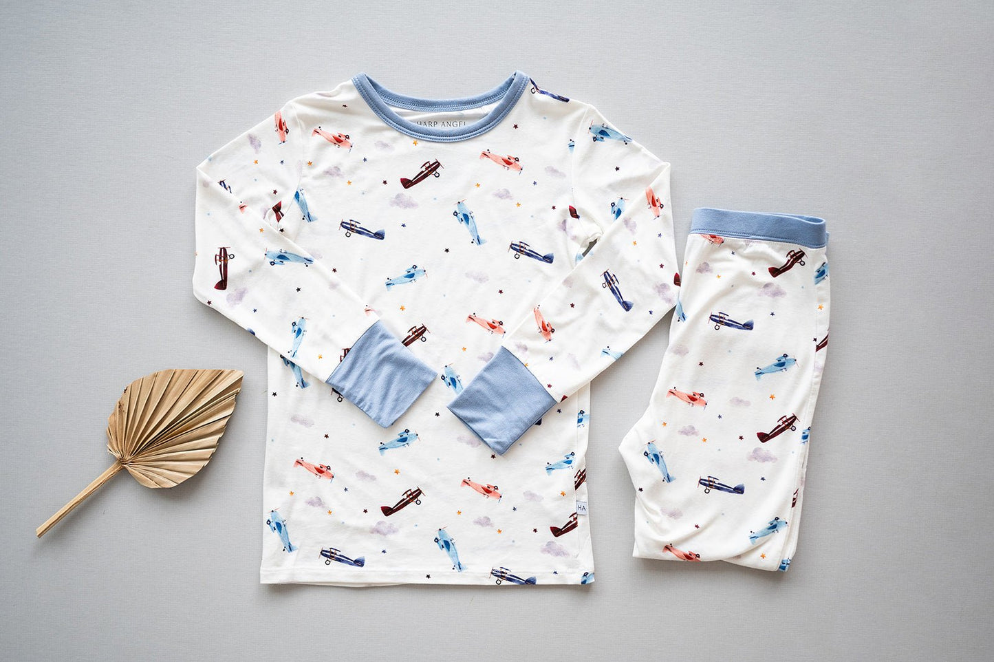 Two-Piece Pajama Set - Vintage Airplane